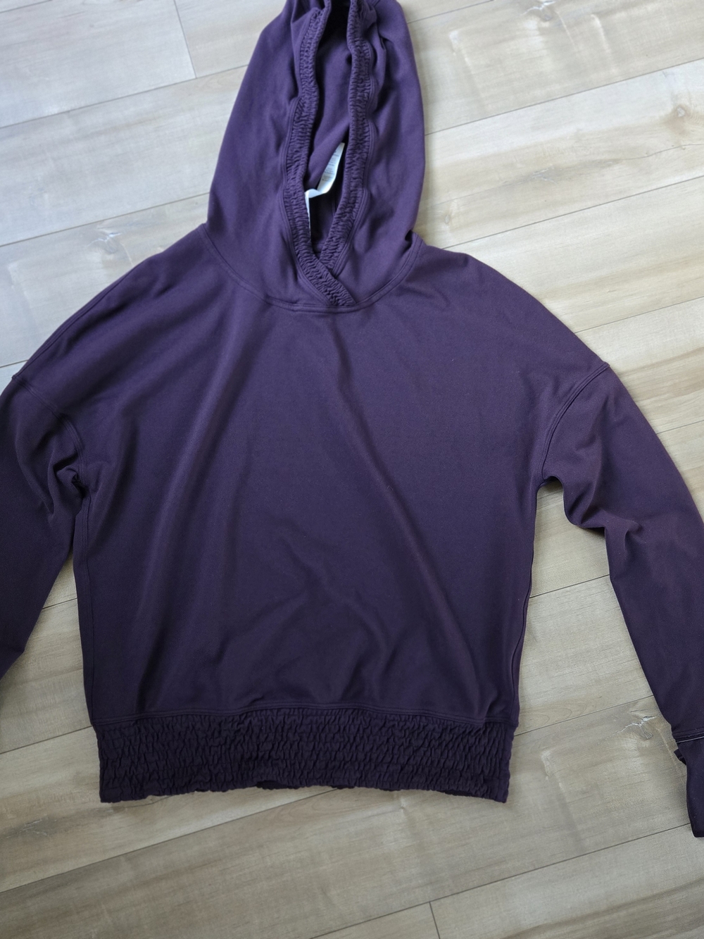 Lululemon Luluplum Hoodie Smocked Hem Deep Purple Plum Size 6